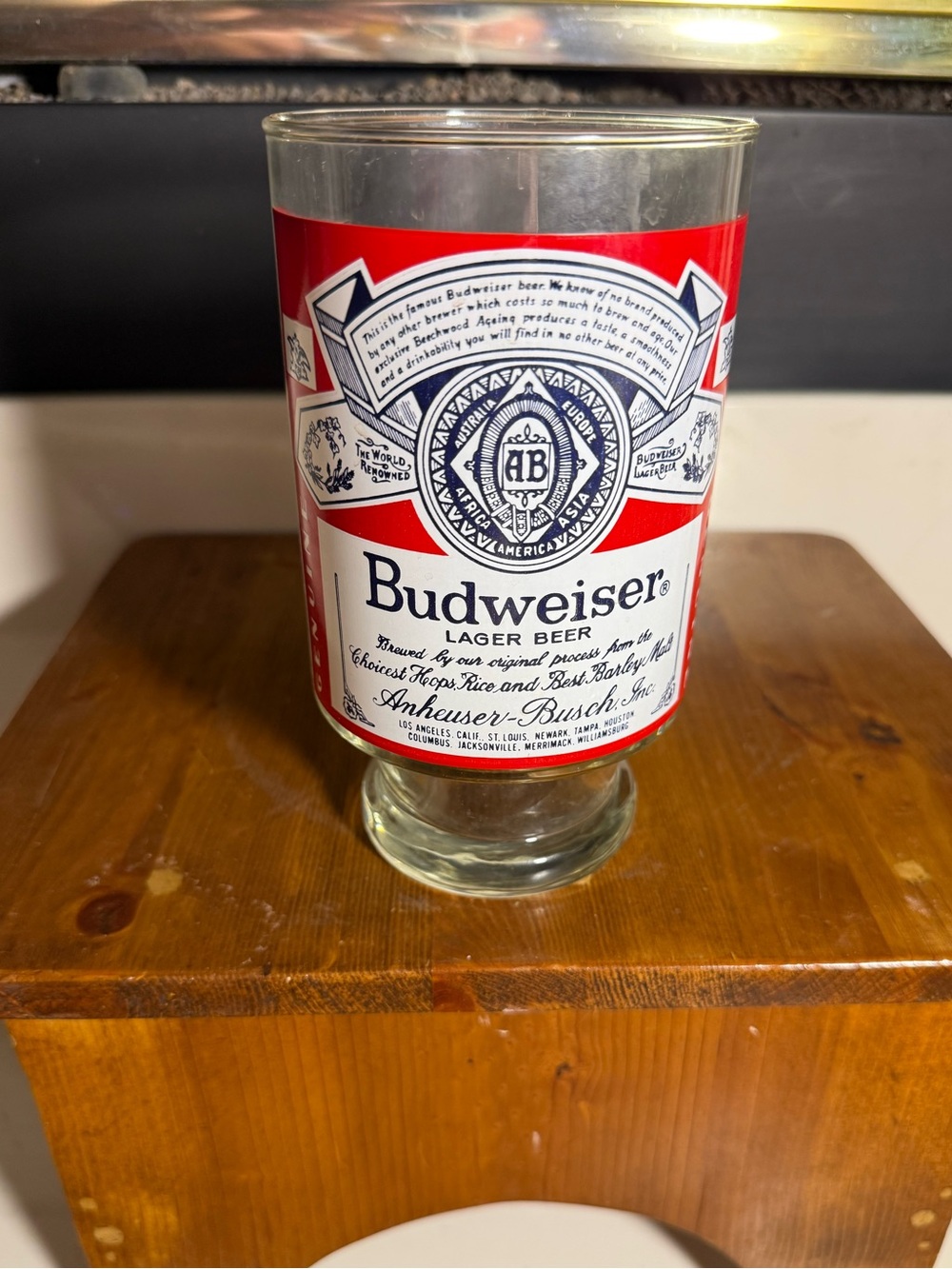 Vintage Anheuser-Busch Budweiser Lager Footed Beer Glass